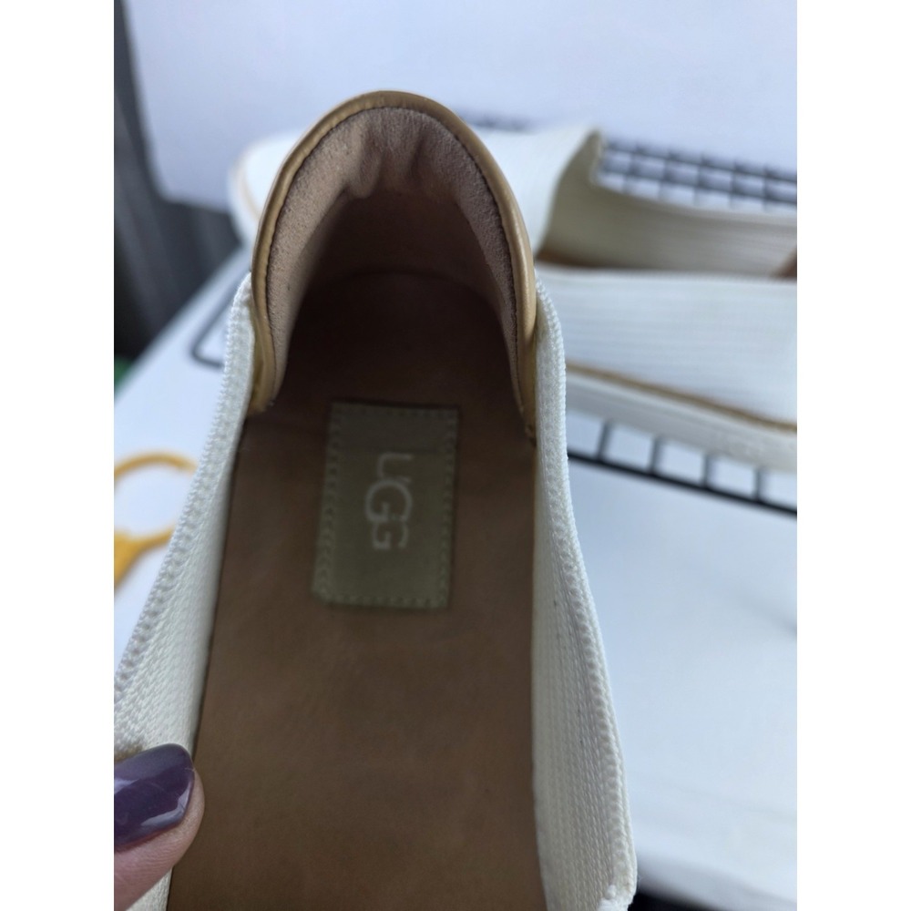 UGG Sammy Rib Knit Slip On Sneakers White 1112259 Women 9.5 Loafers - Picture 10 of 12